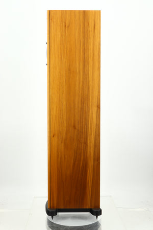 Right side view of a PMC GB1 Floorstanding Speaker in a oak finish