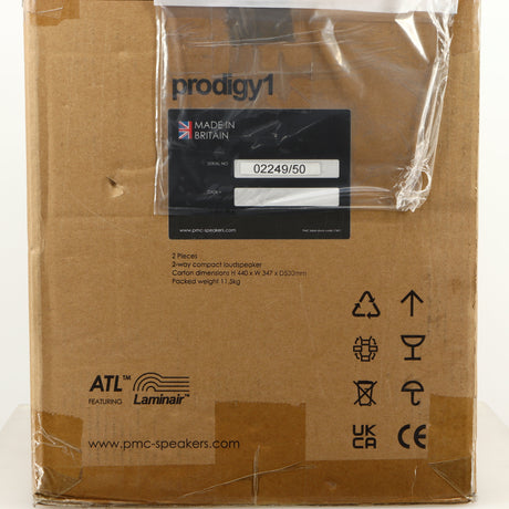 Box for a used PMC Prodigy 1 Standmount Speakers in a black finish 