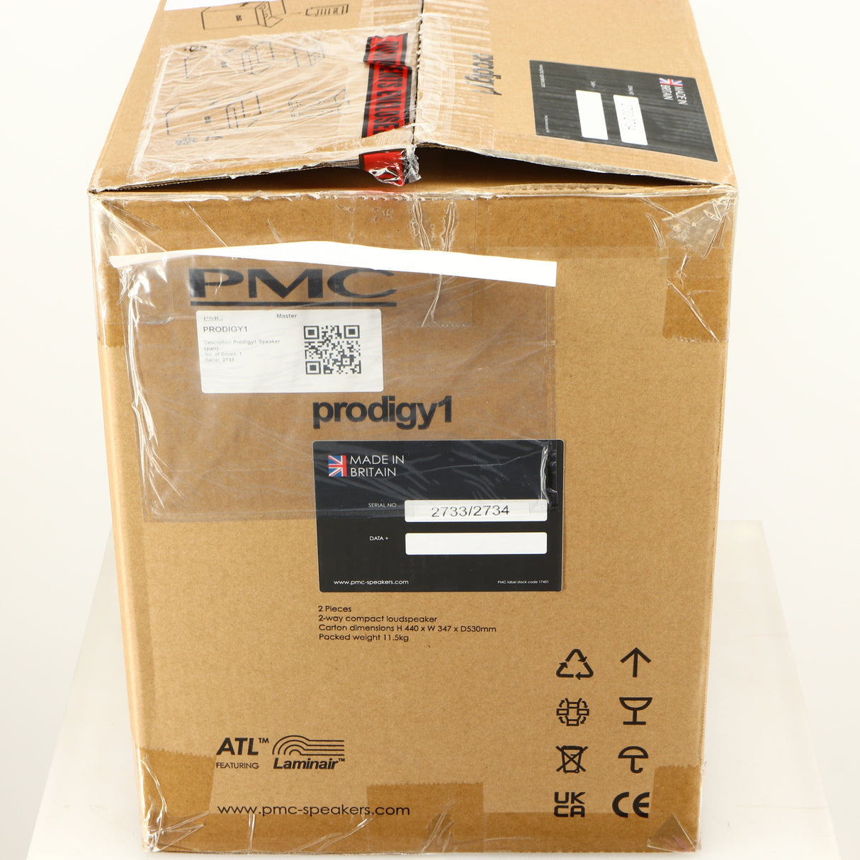 Box for a used PMC Prodigy 1 Standmount Speaker in a black finish