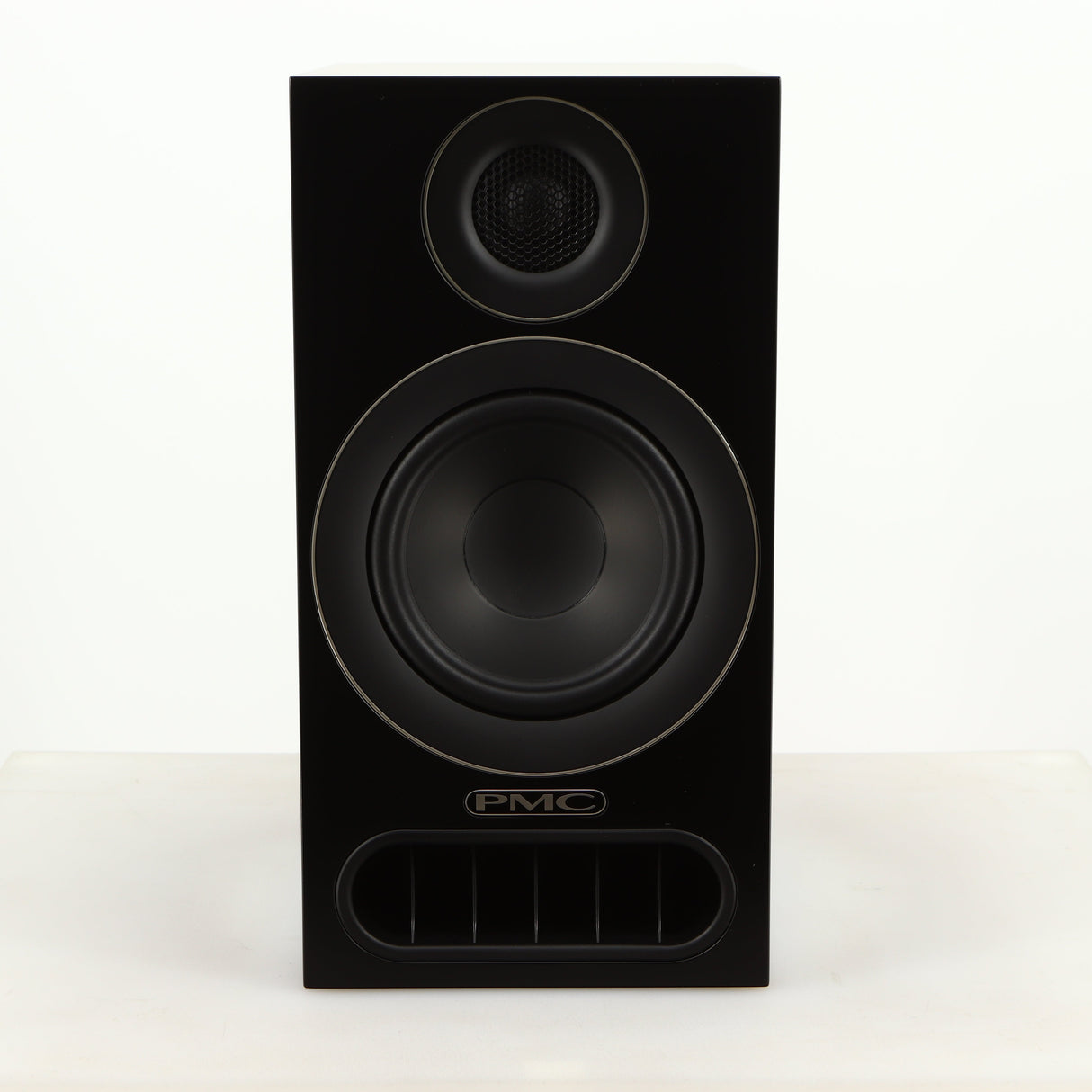 Front view of a used PMC Prodigy 1 Standmount Speakers in a black finish
