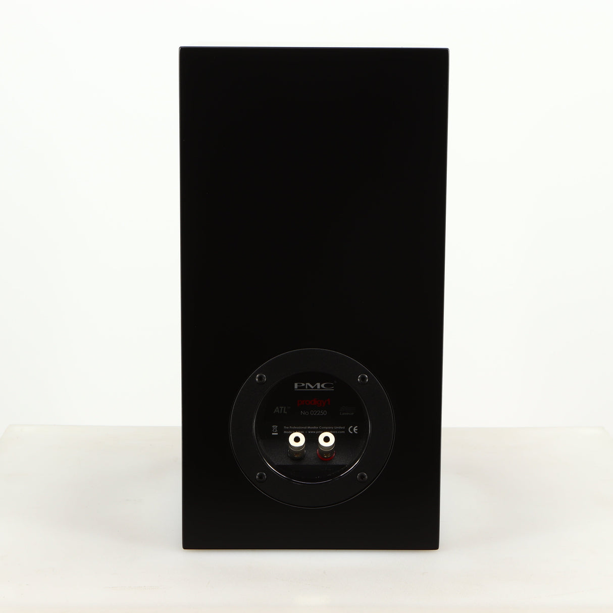Rear view of a used PMC Prodigy 1 Standmount Speakers in a black finish