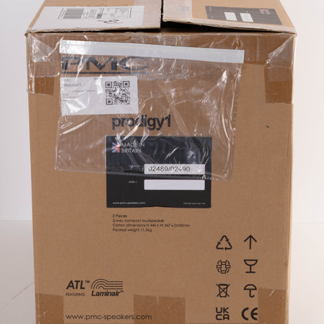 Box for used PMC Prodigy 1 Standmount Speakers W/ Grilles in a Black finish