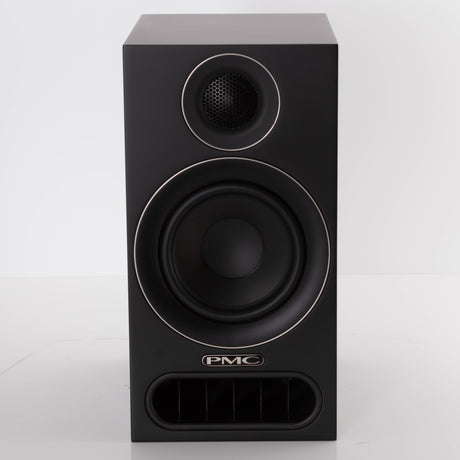 Front view of a used PMC Prodigy 1 Standmount Speaker W/ Grilles in a Black finish