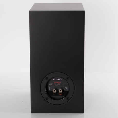 Rear view of a used PMC Prodigy 1 Standmount Speaker W/ Grilles in a Black finish