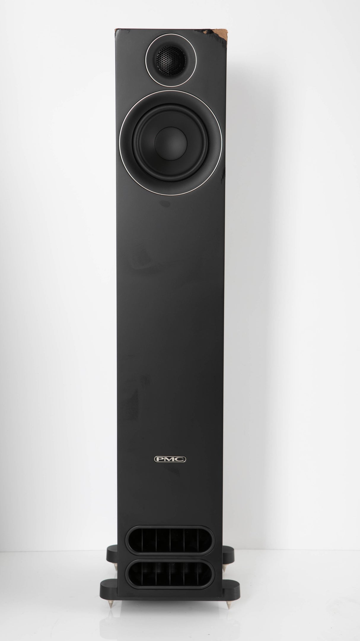 Front view of a used PMC Prodigy5 Floorstanding Speaker in a Black finish