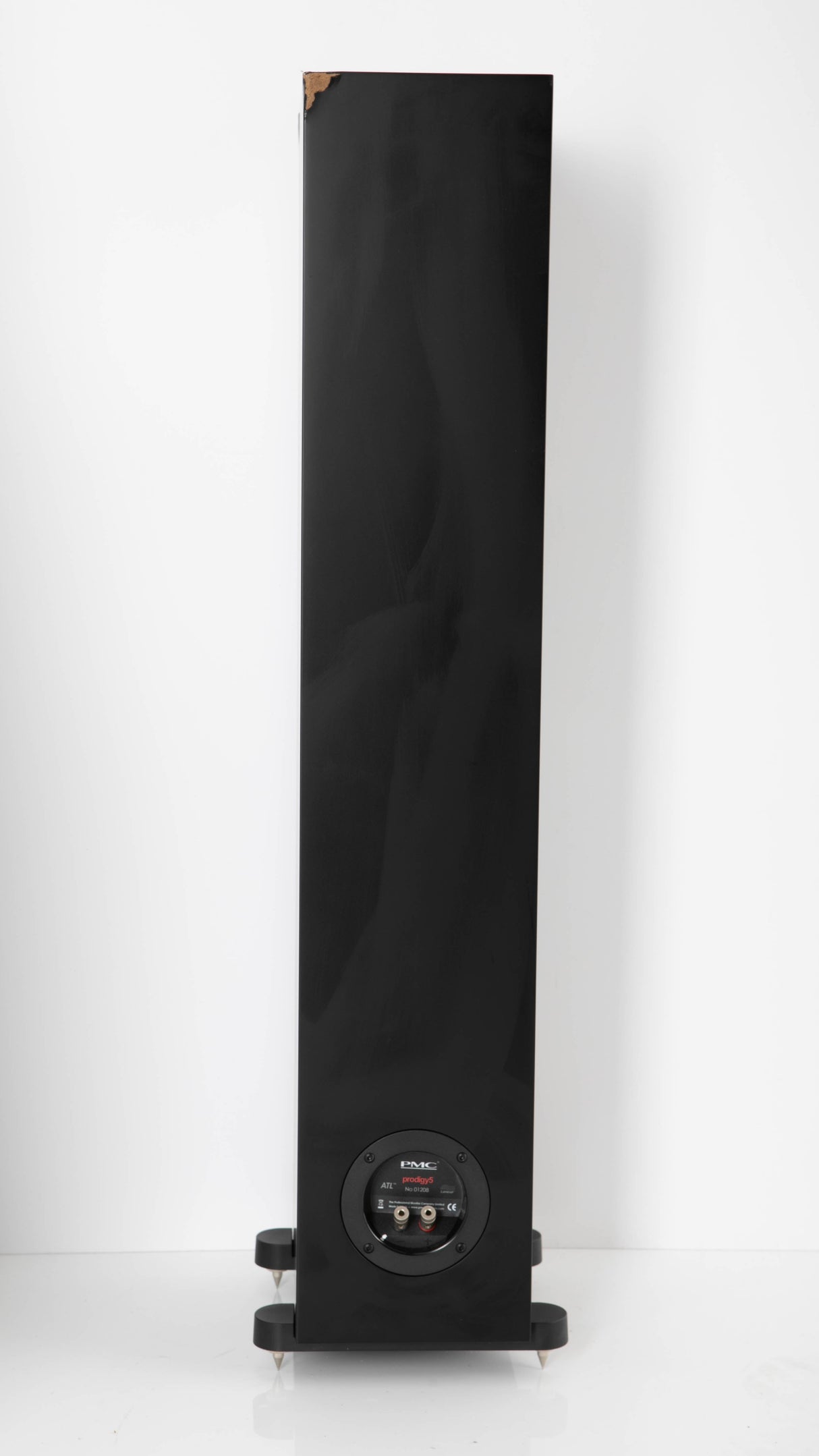 Rear view of a used PMC Prodigy5 Floorstanding Speaker in a Black finish