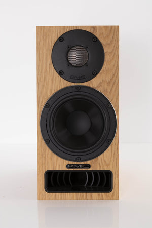Front view of a used PMC Twenty5 21i Standmount Speakers in Oak finish