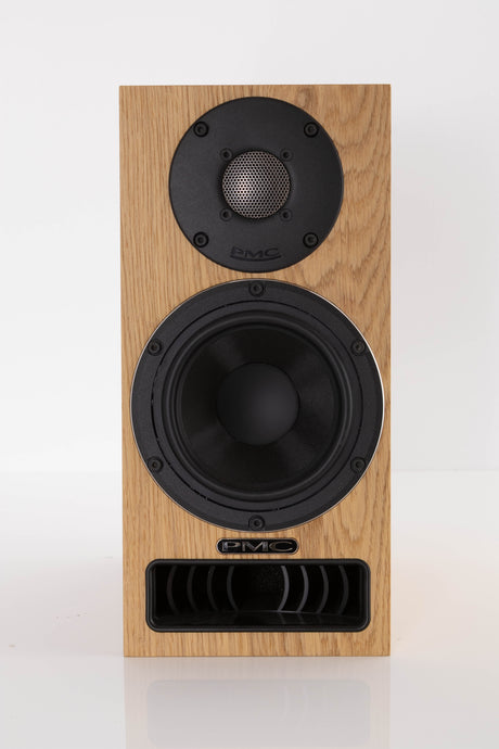 Front view of a used PMC Twenty5 21i Standmount Speakers in Oak finish