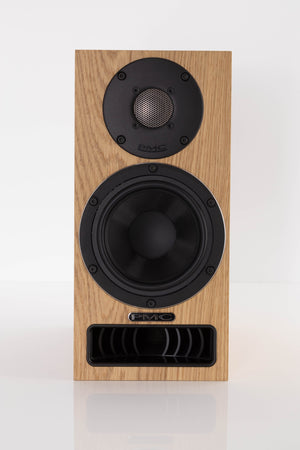 Front view of a used PMC Twenty5 21i Standmount Speakers in Oak finish