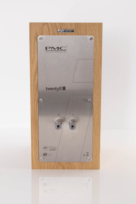 Rear view of a used PMC Twenty5 21i Standmount Speakers in Oak finish