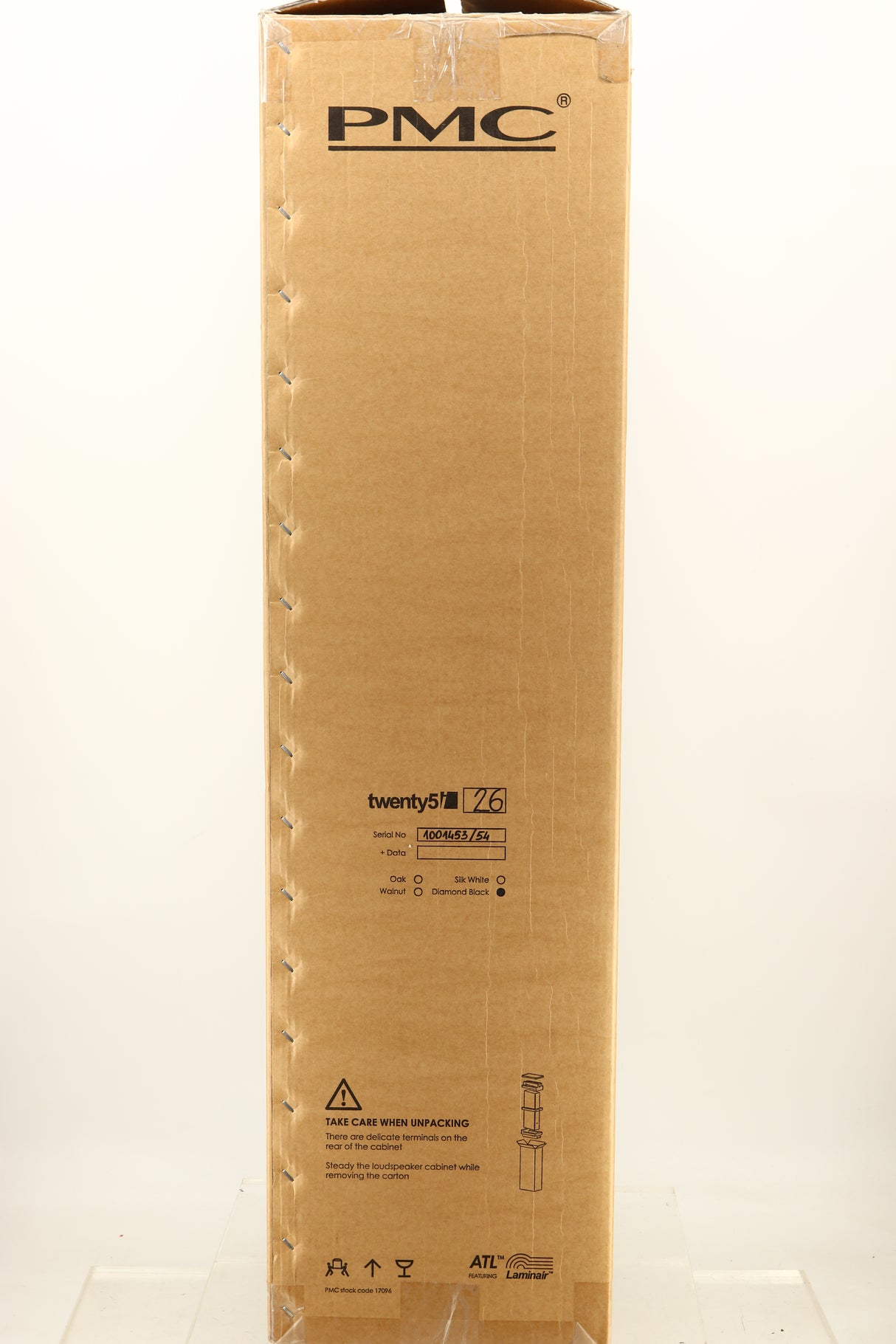 Box of a used PMC Twenty5 26i Floorstanding Speaker in Diamond Black finish
