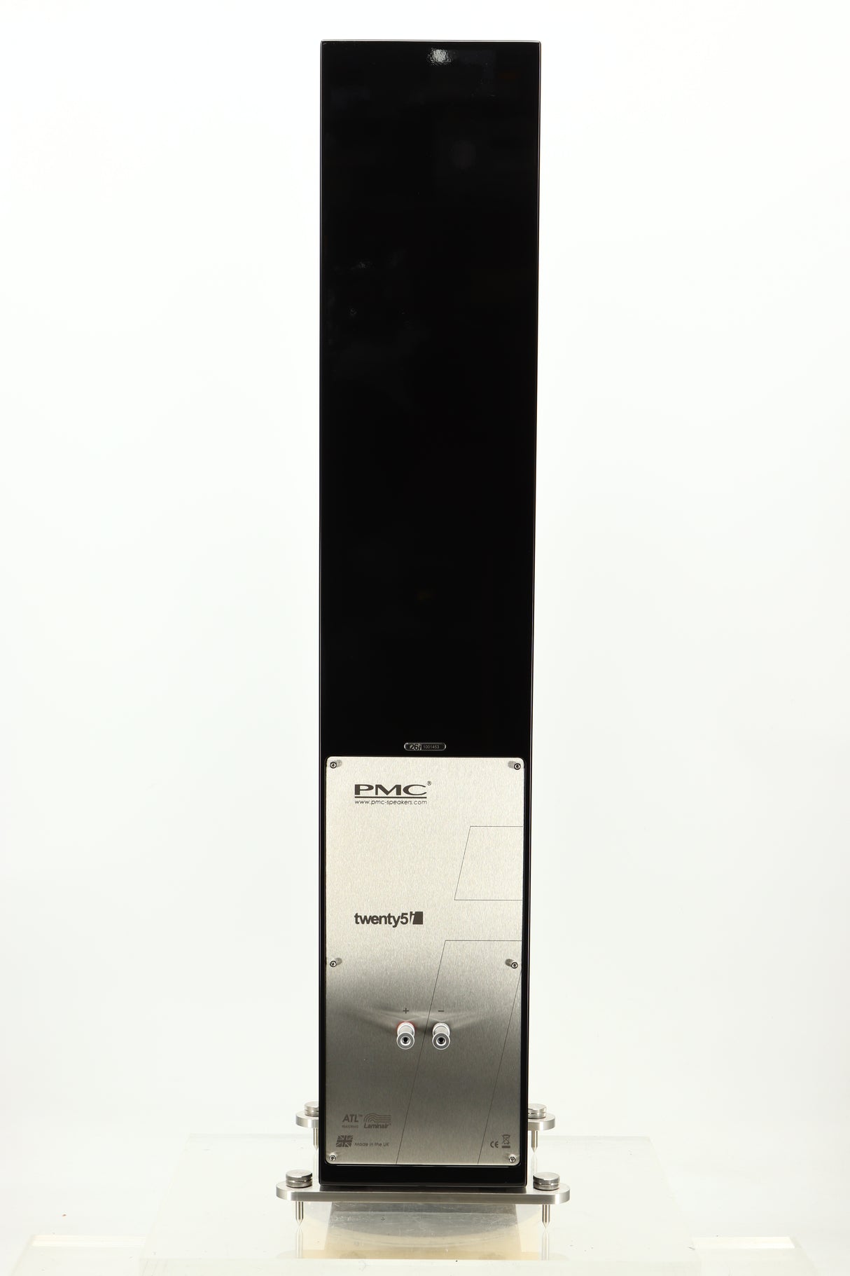 Rear view of a used PMC Twenty5 26i Floorstanding Speaker in Diamond Black finish