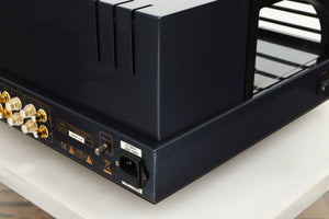 Rear right corner view of a used PrimaLuna Prologue Premium Pre Amplifier in Black finish