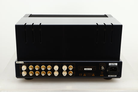 Rear view of a used PrimaLuna Prologue Premium Pre Amplifier in Black finish