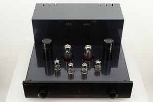 Top view of a used PrimaLuna Prologue Premium Pre Amplifier in Black finish