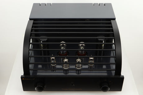Top view of a used PrimaLuna Prologue Premium Pre Amplifier in Black finish