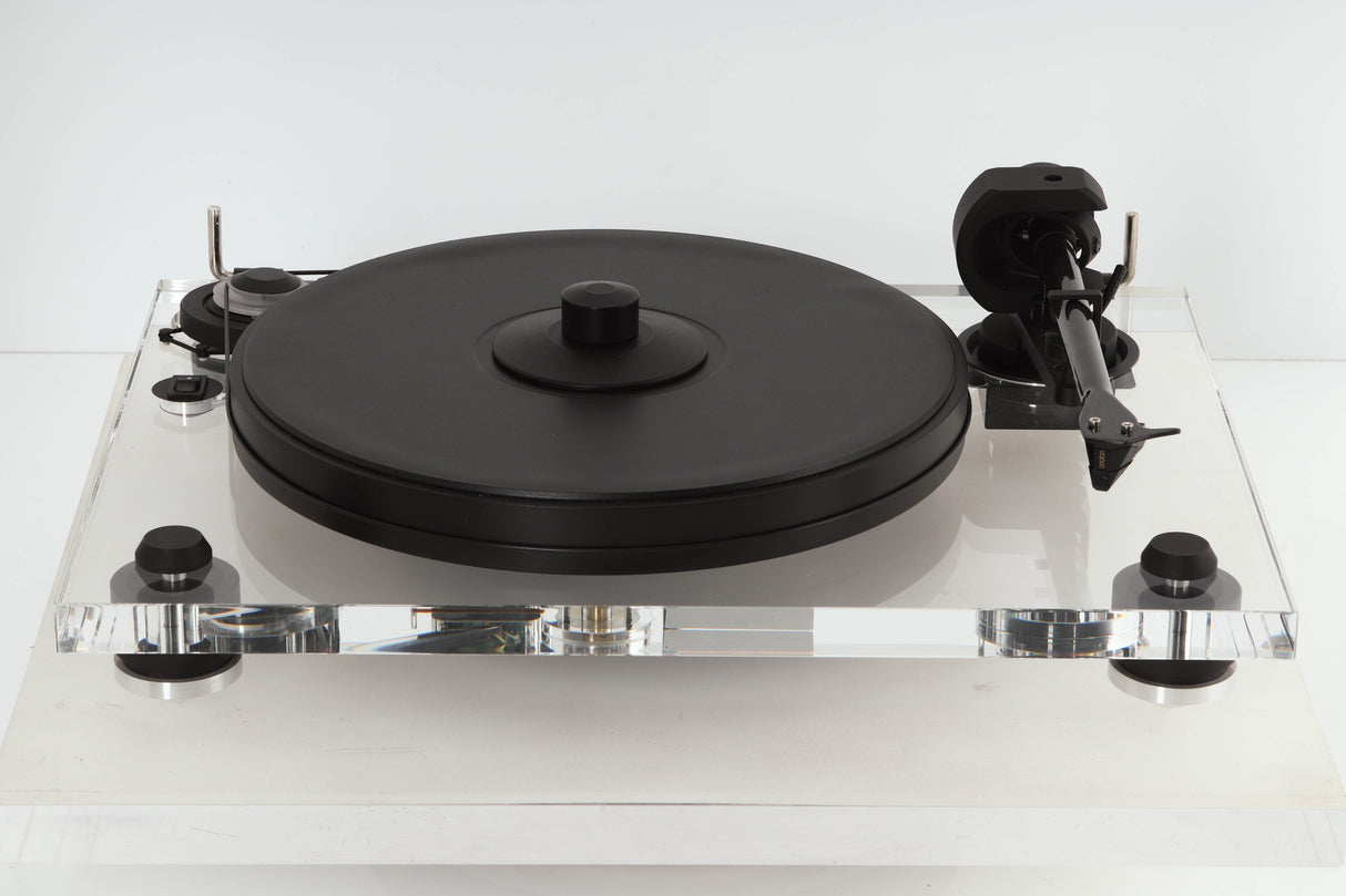 Front view of a used Pro-Ject 2 Xperience DC Acryl Turntable with Ortofon 2M Black Cartridge