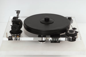 Rear view of a used Pro-Ject 2 Xperience DC Acryl Turntable with Ortofon 2M Black Cartridge