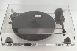 Top view of a used Pro-Ject 2 Xperience DC Acryl Turntable with Ortofon 2M Black Cartridge