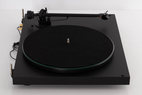 Left side view of a used Pro-ject P2 Turntable / Goldring 2 Cartridge in a Black finish