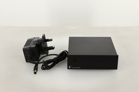 A used Pro-Ject Phonobox S2 Phonostage in Black finish with mains cable 