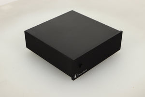 Front left corner view of a used Pro-Ject Phonobox S2 Phonostage in Black finish