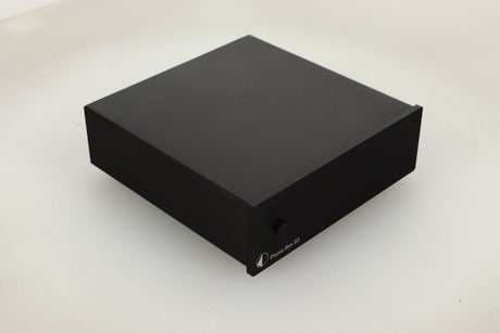 Front left corner view of a used Pro-Ject Phonobox S2 Phonostage in Black finish
