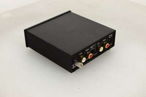 Rear left corner view of a used Pro-Ject Phonobox S2 Phonostage in Black finish