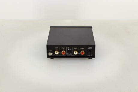 Rear view of a used Pro-Ject Phonobox S2 Phonostage in Black finish