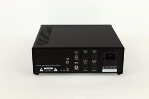 Rear view of a used Pro-Ject Power Box DS Sources Power Supply in Silver finish