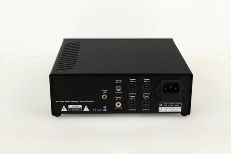 Rear view of a used Pro-Ject Power Box DS Sources Power Supply in Silver finish