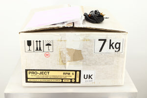 Box of a used Pro-Ject RPM5 Turntable in Black finish with Ortofon 510 MkII Cartridge