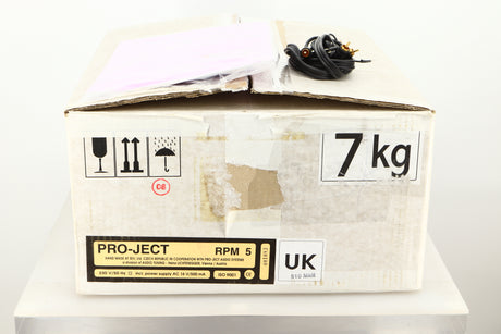 Box of a used Pro-Ject RPM5 Turntable in Black finish with Ortofon 510 MkII Cartridge