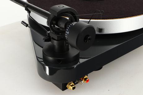 Rear left corner view of a used Pro-Ject RPM5 Turntable in Black finish with Ortofon 510 MkII Cartridge