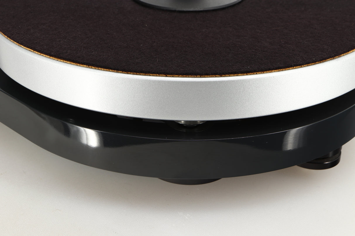 Rear right corner view of a used Pro-Ject RPM5 Turntable in Black finish with Ortofon 510 MkII Cartridge