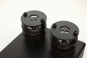 Close up view of a used Pro-Ject Tube Box E Phonostage in Black finish