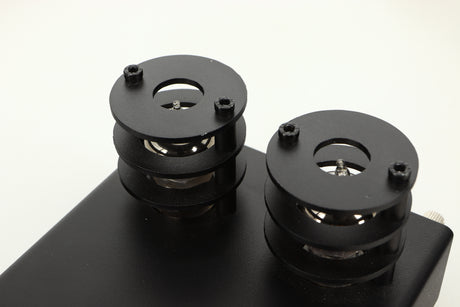 Close up view of a used Pro-Ject Tube Box E Phonostage in Black finish