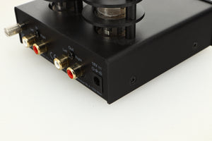Rear right corner view of a used Pro-Ject Tube Box E Phonostage in Black finish
