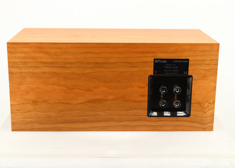 Rear view of a used ProAc Centre Voice Speaker in a cherry finish