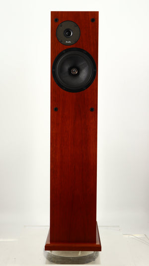 Front view of a used Proac Response D18 Floorstanding Speaker in a mahogany finish