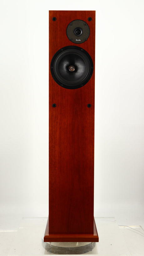Front view of a used Proac Response D18 Floorstanding Speaker in a mahogany finish