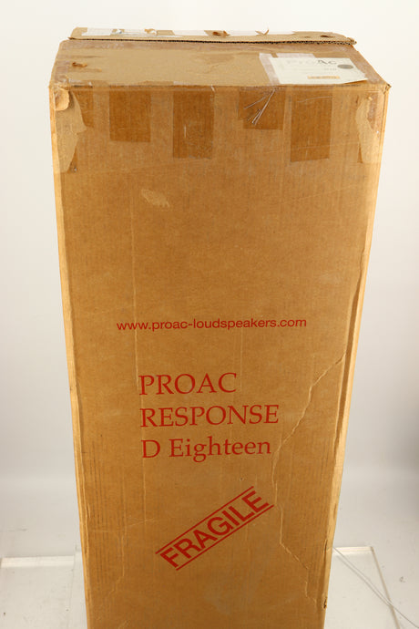 Box for a used Proac Response D18 Floorstanding Speaker in a mahogany finish