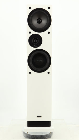 Front view of a used Proac Response DT8 Floorstanding Speaker in a white finish
