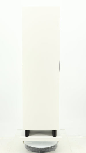Left side view of a used Proac Response DT8 Floorstanding Speaker in a white finish