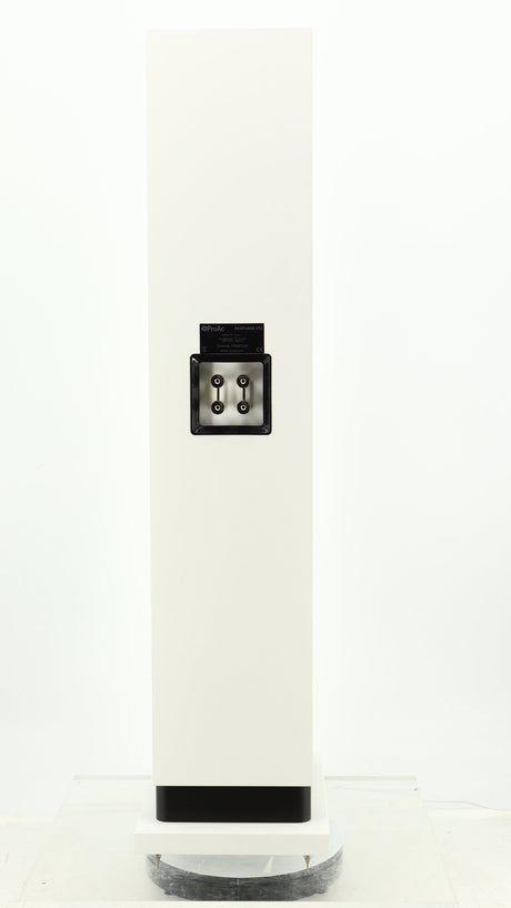 Rear view of a used Proac Response DT8 Floorstanding Speaker in a white finish
