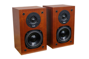 Front view of a Proac Tablette Ten Standmount Speakers in a mahogany finish