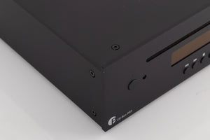Front left corner of a used Project CD Box DS3 CD Player in a Black finish