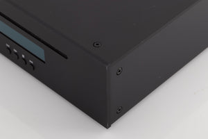 Front right corner of a used Project CD Box DS3 CD Player in a Black finish
