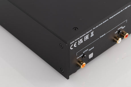 Rear right corner of a used Project CD Box DS3 CD Player in a Black finish