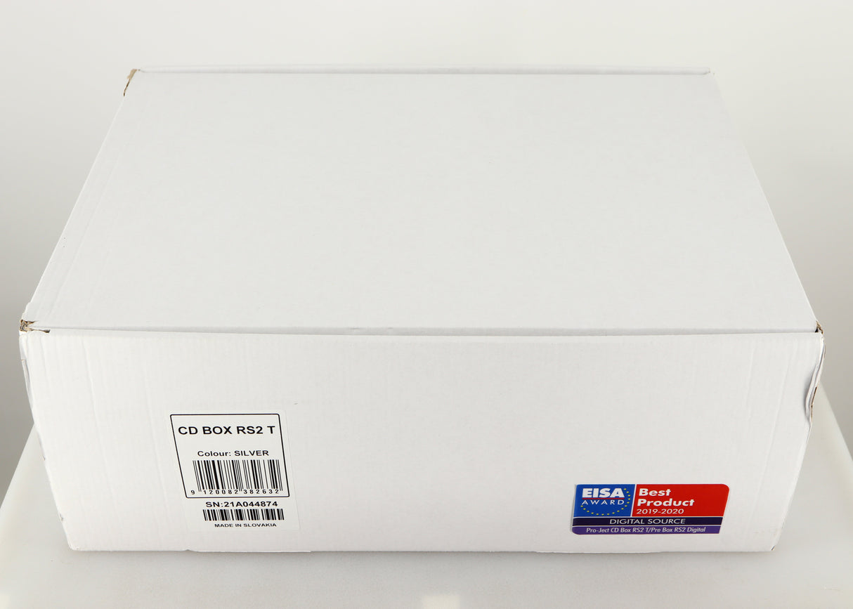 Box for a used Project CD Box RS2 T CD Transport in a silver finish